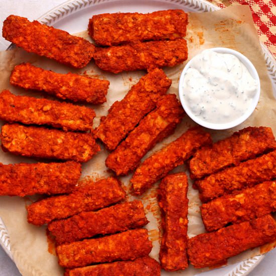 Vegan Buffalo Tofu - Recipe photo by veganwithgusto