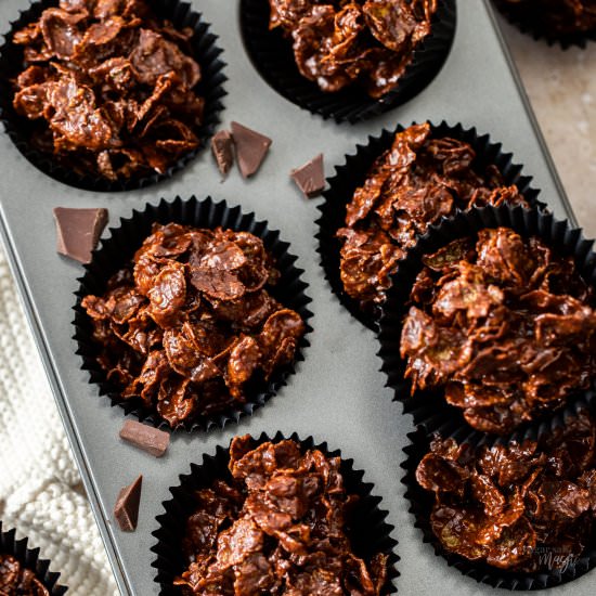 Chocolate Cornflake Cakes - Recipe photo by sugarsaltmagic