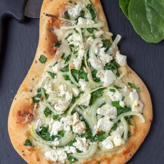 Spinach and Feta Naan Pizza - Recipe photo by neilshealthymeals