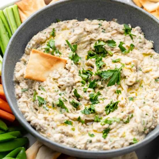 Roasted Eggplant Dip - Recipe photo by erinliveswhole