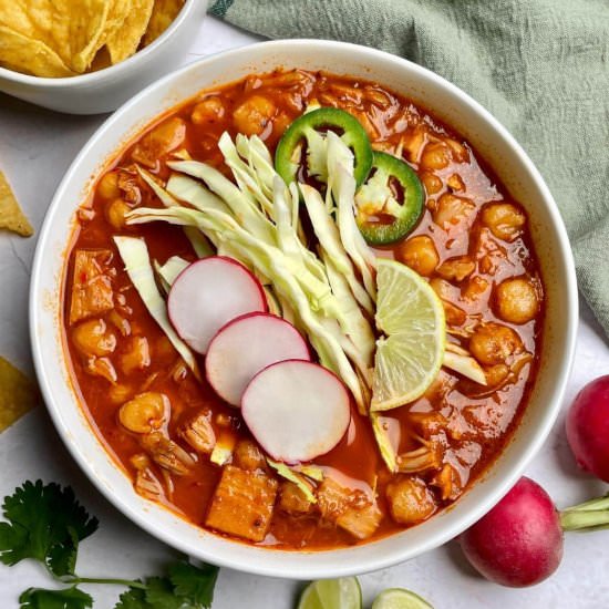 Vegan Pozole Rojo - Recipe photo by serenetrail