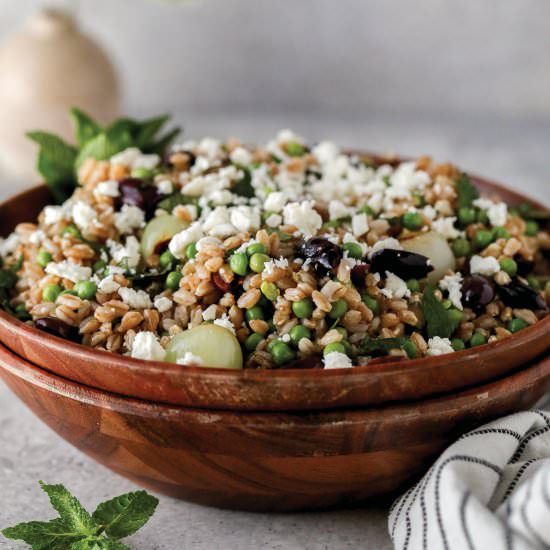 Farro Salad with Feta and Mint - Recipe photo by farmflavor
