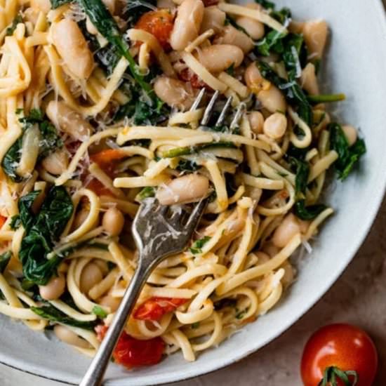 White Bean Scampi with Linguine - Recipe photo by Skinnytaste