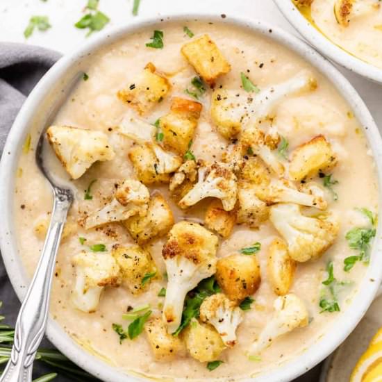 Creamy Cauliflower Soup Recipe - Recipe photo by erinliveswhole