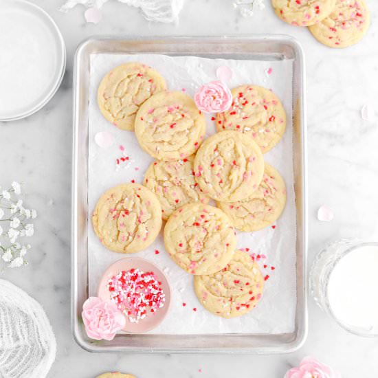 Valentine's Sprinkle Cookies - Recipe photo by bakerstable