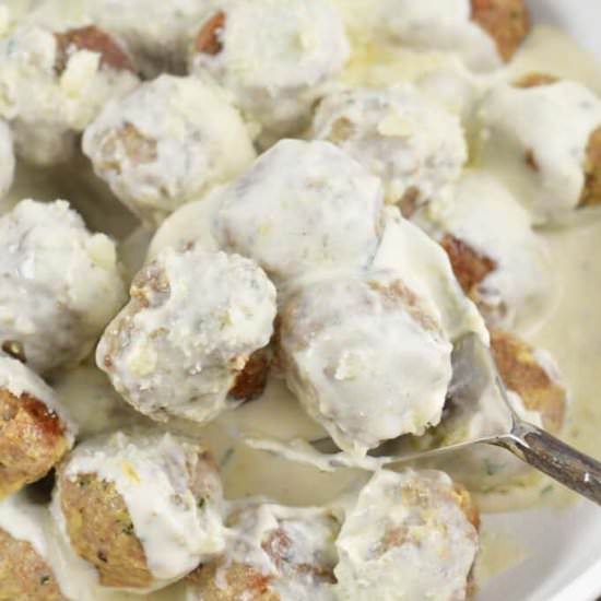 Turkey Meatballs w/ Parmesan Cream - Recipe photo by WillCookForSmiles