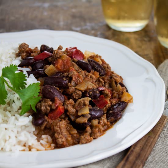 Easy chilli - Recipe photo by Recipe Crumbs