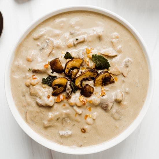 White Bean and Mushroom Soup - Recipe photo by eatfreshglow