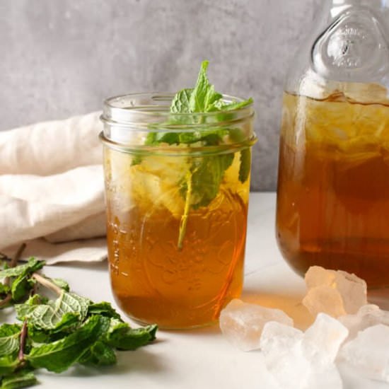 Iced Mint Green Tea - Recipe photo by themidwestkitchenblog