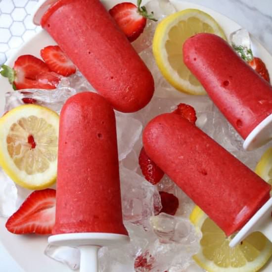 Strawberry Lemonade Popsicles - Recipe photo by themidwestkitchenblog