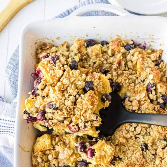 Blueberry French Toast Casserole - Recipe photo by OnMyKidsPlate