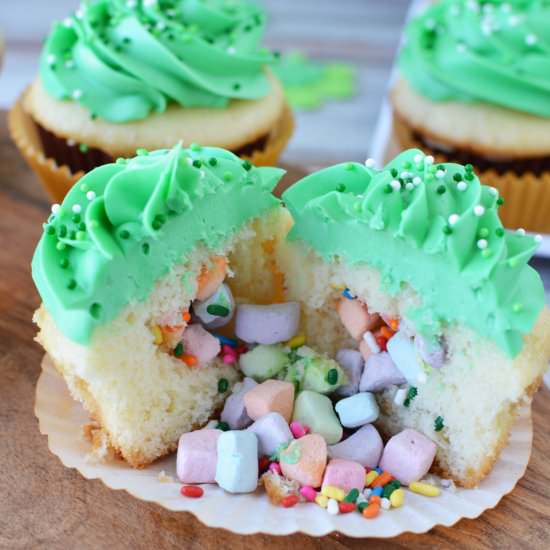 Magical Lucky Charms Cupcakes - Recipe photo by oursunnylives