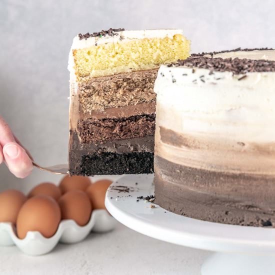 Ombre Chocolate Cake - Recipe photo by bunsenburnerbakery