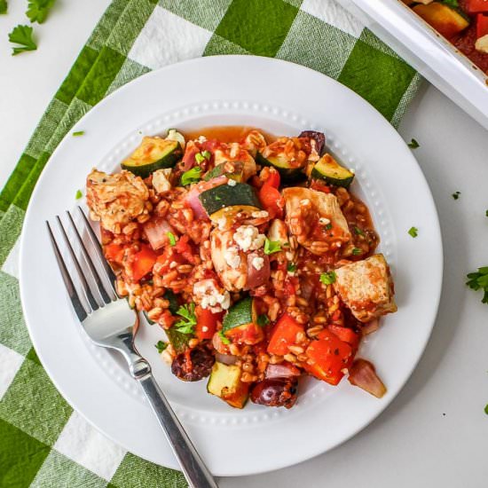 Mediterranean Chicken Casserole - Recipe photo by dizzybusyandhungry
