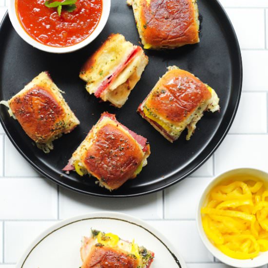 Air Fryer Italian Sliders - Recipe photo by jenna@heavenlyspiced.com