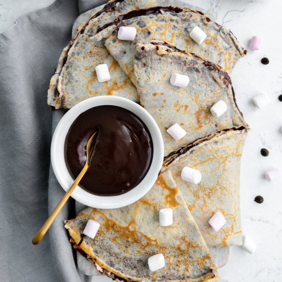 Chocolate Marshmallow Pancakes - Recipe photo by Together to Eat