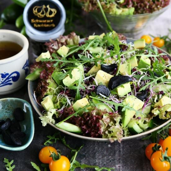 Green Superfood Salad with Black Ga - Recipe photo by angiesrecipes