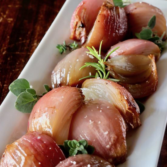 Slow Roasted Red Onions - Recipe photo by cookingontheweekends