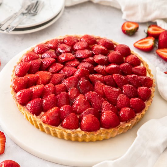 Strawberry Custard Tart - Recipe photo by sugarsaltmagic