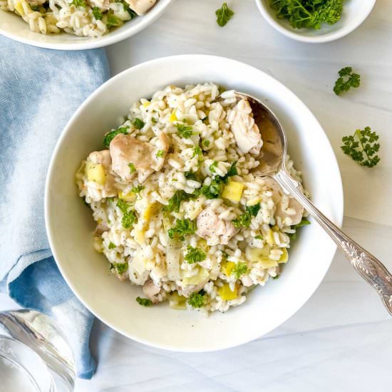 Chicken and Leek Risotto - Recipe photo by Low Histamine Kitchen