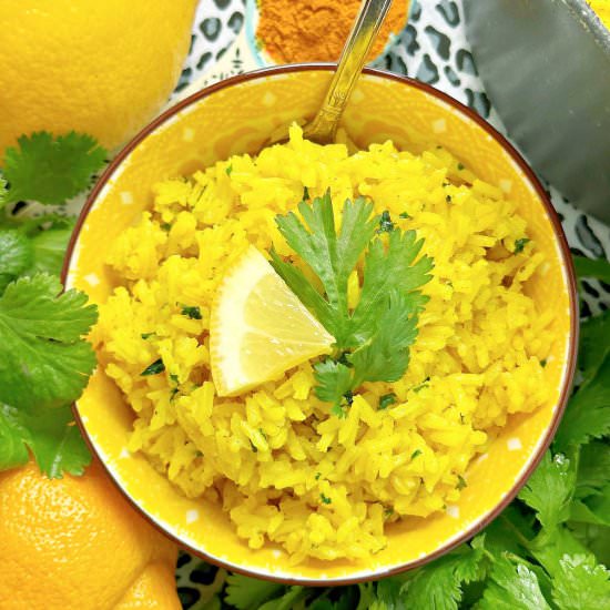 Turmeric Rice - Recipe photo by Foodtastic Mom