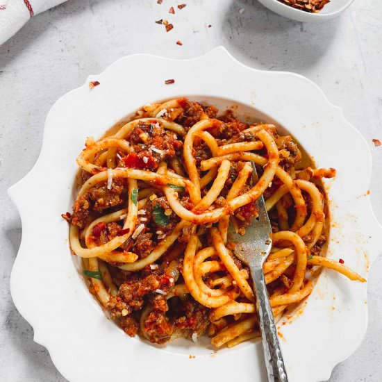 Indian Spiced Lamb Bolognese - Recipe photo by Sweet Simple Masala
