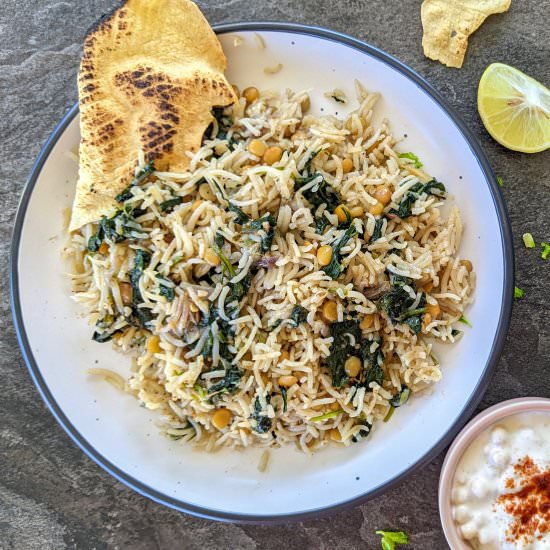 Spinach & lentil rice - Recipe photo by vegbyswati