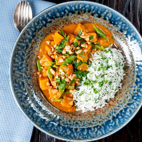 Vegan Satay Sweet Potato Curry - Recipe photo by Brian Jones