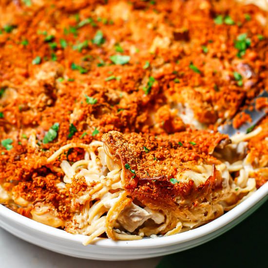 Healthy chicken tetrazzini - Recipe photo by Family Food on the Table