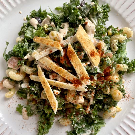 Mexican Street Corn Kale Salad - Recipe photo by zezzacooks