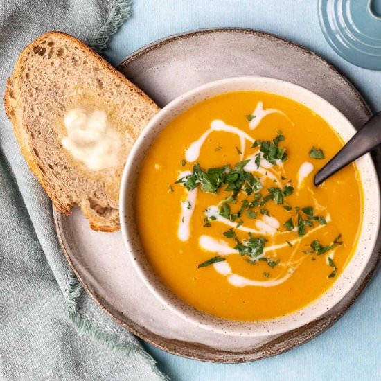 Spiced Carrot and Lentil Soup - Recipe photo by Chef Molly