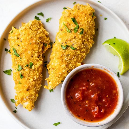 Tortilla Encrusted Chicken Tenders - Recipe photo by Skinnytaste