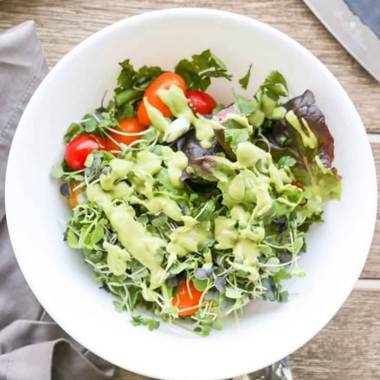 Keto Vegan Avocado Dressing Recipe: - Recipe photo by Eatingworksnj