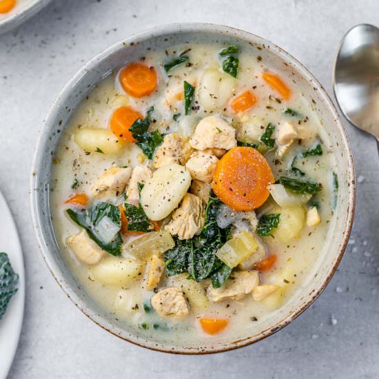 CREAMY CHICKEN GNOCCHI SOUP - Recipe photo by healthyfitnessmeals