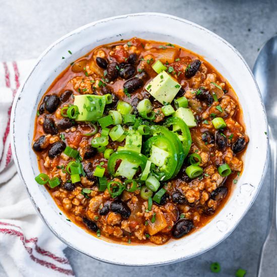 Ground Turkey Chili - Recipe photo by healthyfitnessmeals
