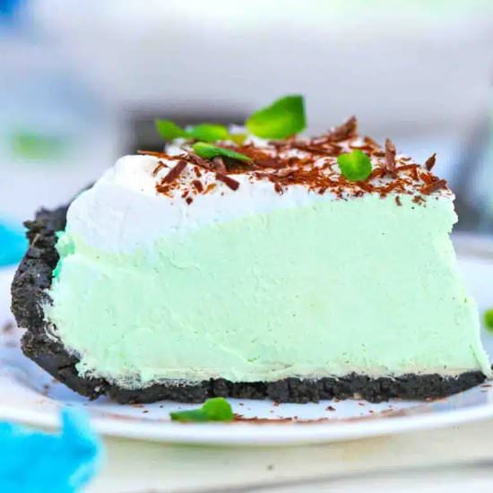 Grasshopper Pie - Recipe photo by peasandpeonies