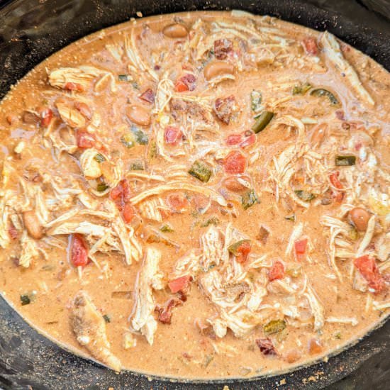 Slow Cooker Chipotle Chicken Chili - Recipe photo by Flavorful Eats