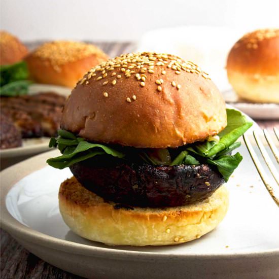 Grilled Portobello mushroom burgers - Recipe photo by Absolute Foodie