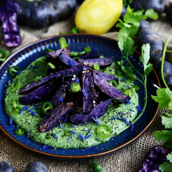 Roasted Purple Potato Wedges with F - Recipe photo by angiesrecipes