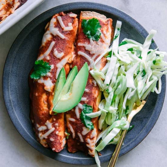 Butternut Squash & Bean Enchiladas - Recipe photo by forkintheroad