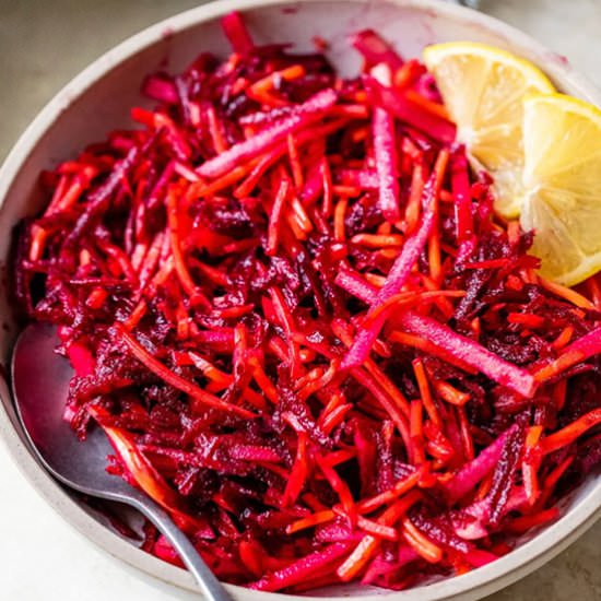 Raw Beet Salad w Apples and Carrots - Recipe photo by Skinnytaste