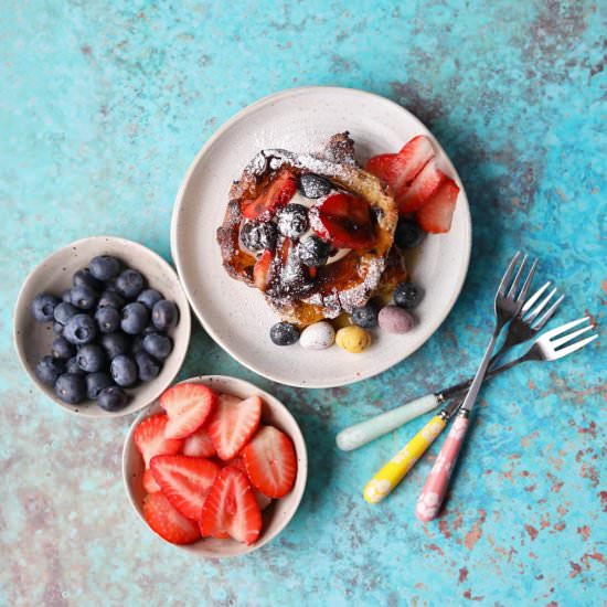 AirFryer Hot Cross Bun French Toast - Recipe photo by Farmersgirlkitchen