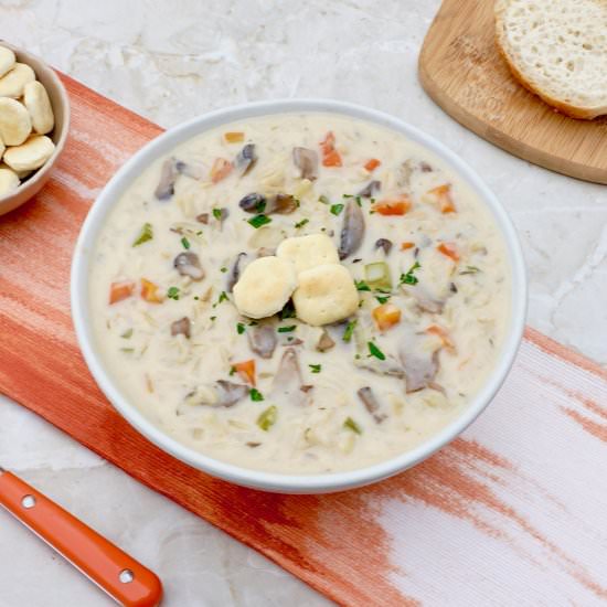 Creamy Mushroom Rice Soup - Recipe photo by anothertablespoon