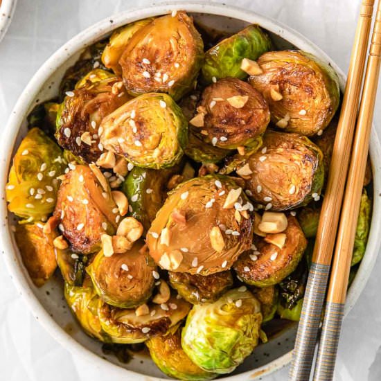 Kung Pao Brussels Sprouts - Recipe photo by ToSimplyInspire