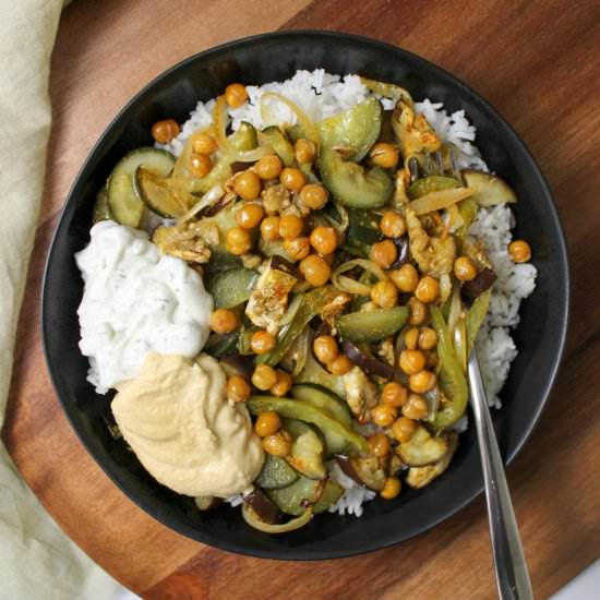 Vegetarian Mediterranean Rice Bowls - Recipe photo by thecandidcooks
