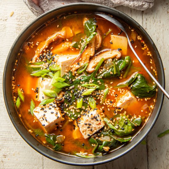Korean Tofu Soup - Recipe photo by Connoisseurus Veg