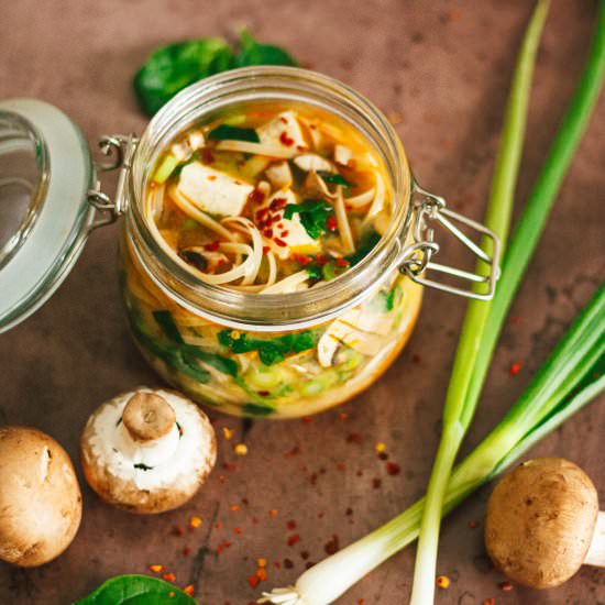 Pour Over Spicy Miso Noodle Soup - Recipe photo by anotherveganfoodblog.com