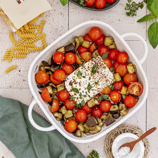 Baked Feta Pasta with Eggplant - Recipe photo by spicyicecream