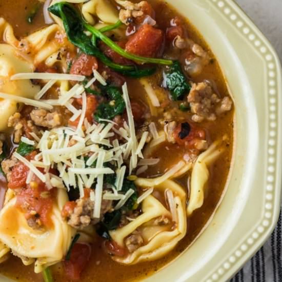 Instant Pot Tortellini Soup - Recipe photo by noshingwiththenolands