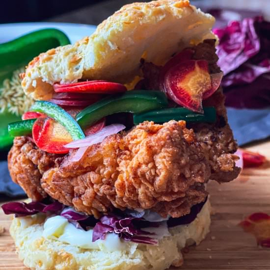 Fried Chicken Sammy with Quick Slaw - Recipe photo by Open Plate Anthropology